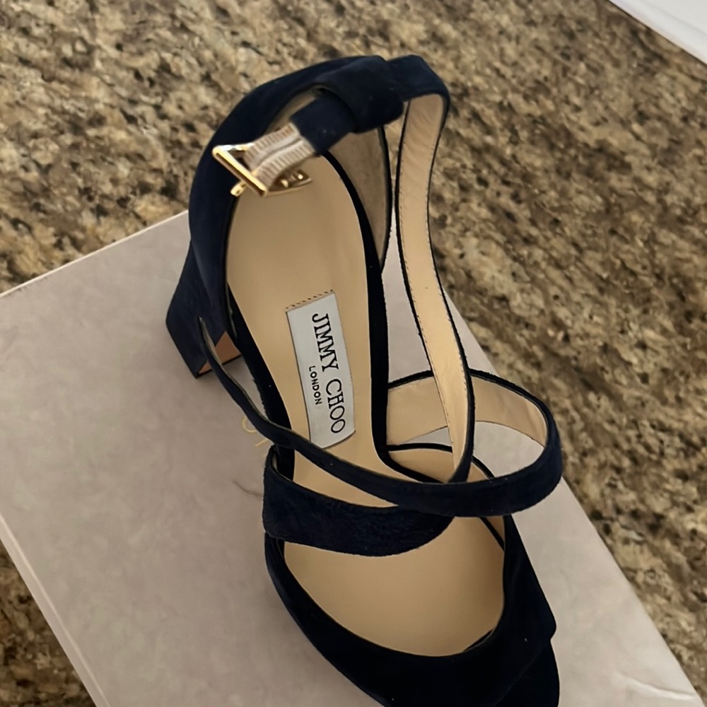 Jimmy choo platform blue suede heels